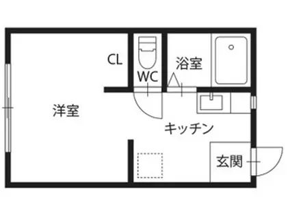 ピース・ヴィエント(ワンルーム/3階)の間取り写真