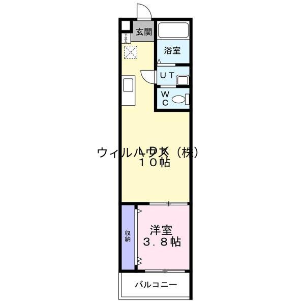 ディレットーレ堺東(1LDK/2階)の間取り写真