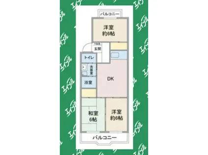 第一早川ビル(3DK/4階)の間取り写真