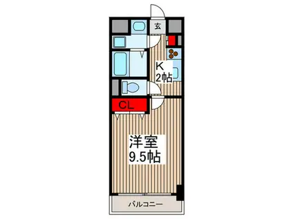 SANSEI-K(1K/6階)の間取り写真