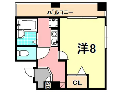 ヴィラ神戸II(1K/7階)の間取り写真