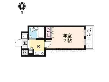 畠山ビル(1K/2階)の間取り写真