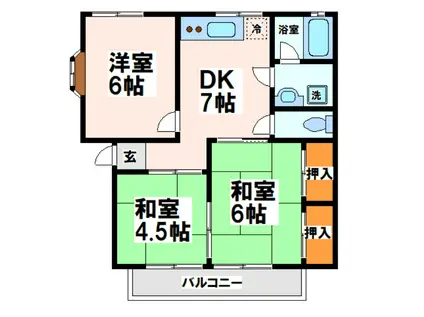 田中ハイツ(3DK/2階)の間取り写真