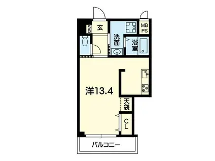 RJR水前寺(1K/1階)の間取り写真