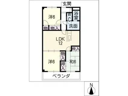 マインシュロス妙音(3LDK/3階)の間取り写真
