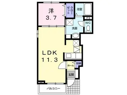 ベルコリーヌ(1LDK/1階)の間取り写真