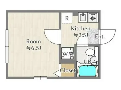 シティーハイムトレット(1K/1階)の間取り写真