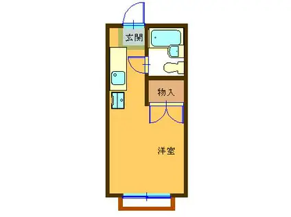 礒沼ハイツ(1K/2階)の間取り写真