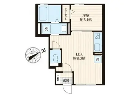 タウンセレッソ(1LDK/1階)の間取り写真