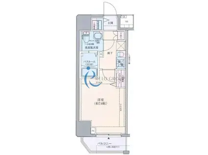 グランドロアール南巽(1K/8階)の間取り写真