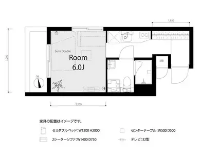 日神パレス方南町第2(ワンルーム/3階)の間取り写真