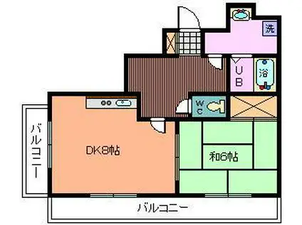 グレース・トーエイ(1DK/1階)の間取り写真