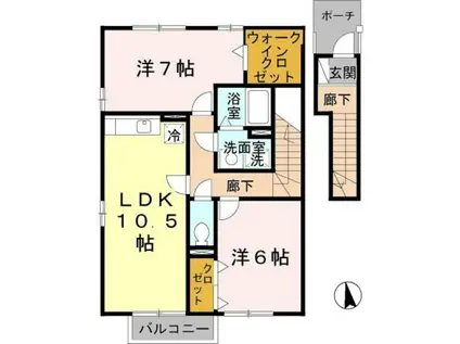 JR阪和線 紀伊駅 徒歩49分 2階建 築20年(2LDK/2階)の間取り写真