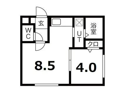 フェーラシュヴァル南円山(1LDK/4階)の間取り写真