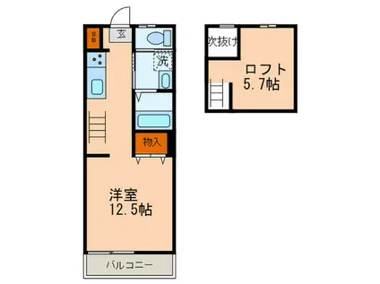 リキューザ下井草(ワンルーム/2階)の間取り写真