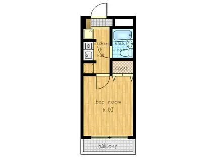 ベルテックアイ(1K/1階)の間取り写真