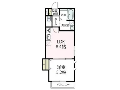 コンフォート長津田(1LDK/2階)の間取り写真