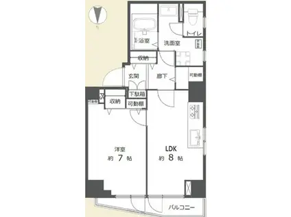 眺望良好 リフォーム済 1LDK 更新可(1LDK/6階)の間取り写真