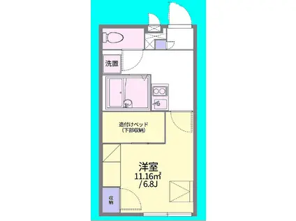 HOLLY(1K/1階)の間取り写真