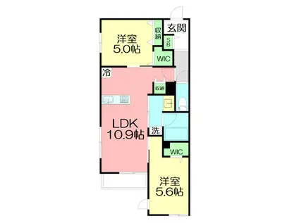 湘南台メゾンフォーサイト(2LDK/3階)の間取り写真