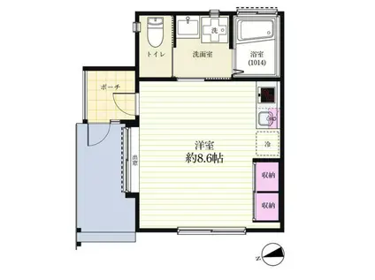 駒場プルース(ワンルーム/1階)の間取り写真