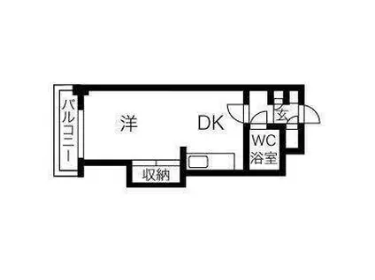 ハルキハウス(1DK/3階)の間取り写真