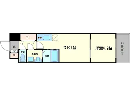 LC梅田北(1DK/4階)の間取り写真