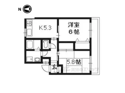 ルージェニー(2K/2階)の間取り写真