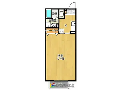 リースランド富士見 I B棟(1K/2階)の間取り写真