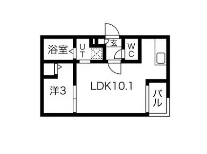 WARREN SHOUHOUII(1LDK/3階)の間取り写真
