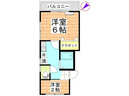 マンション静和(2K/1階)の間取り写真
