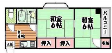 コンパーノ羽衣(2K/3階)の間取り写真