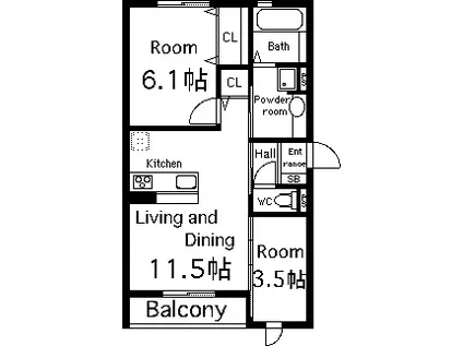 コーポ中野(2LDK/1階)の間取り写真