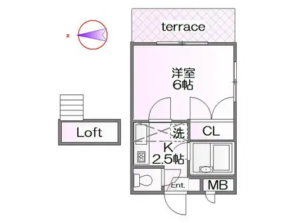 フジパレス行田 弐番館(1K/1階)の間取り写真