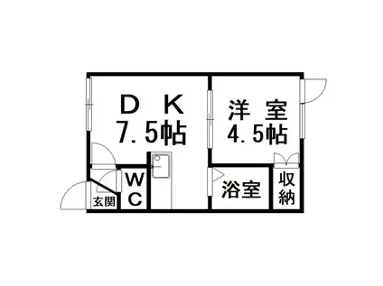 アーバンクリスター(1DK/1階)の間取り写真