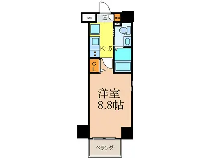 エステムプラザ名古屋・栄プレミアム(1K/7階)の間取り写真