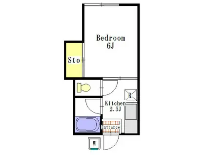 千鶴ハイツ(1K/1階)の間取り写真