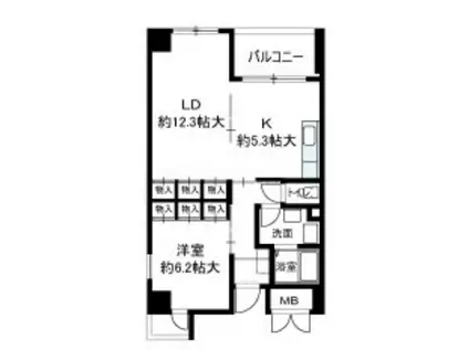 レプリオ阿倍野(1LDK/5階)の間取り写真