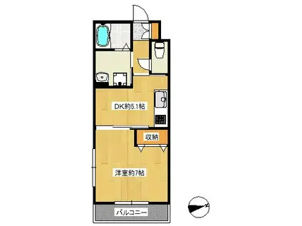 MSパーク(1DK/2階)の間取り写真