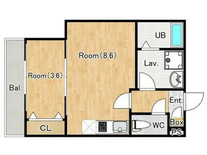 ジーメゾン柏増尾ミューズ(1LDK/1階)の間取り写真