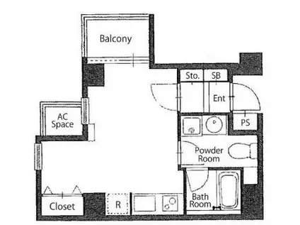 グランシャス浅草橋ルリオン(ワンルーム/6階)の間取り写真