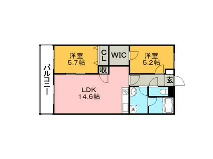 LINO24(2LDK/2階)の間取り写真