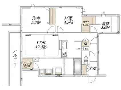 ウエスト・ノワール(2SLDK/2階)の間取り写真