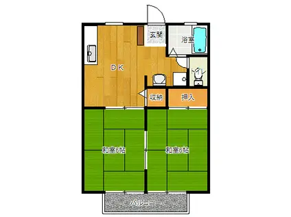 ヒロパレス(2DK/2階)の間取り写真