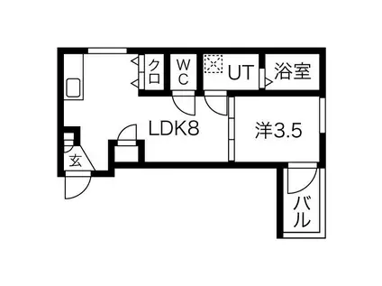 LA TIEDEUR(1LDK/3階)の間取り写真