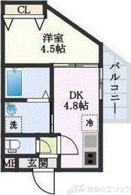 KORE・YIELD千里丘(1DK/1階)の間取り写真