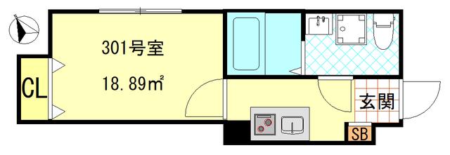 CFジオーレノヴァ(1K/3階)の間取り写真