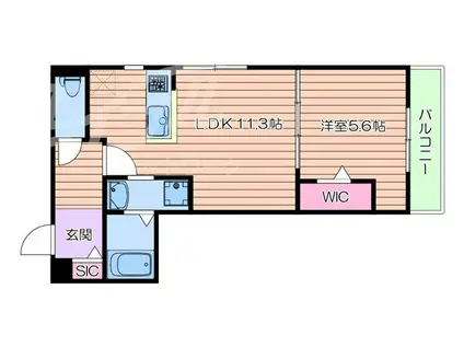 ブレッザ千里丘(1LDK/3階)の間取り写真