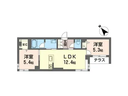 シャンテユーIII(2LDK/1階)の間取り写真