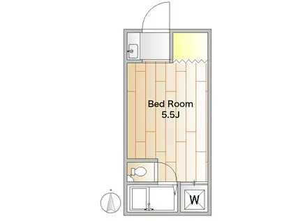 恵比寿セントラル(ワンルーム/2階)の間取り写真